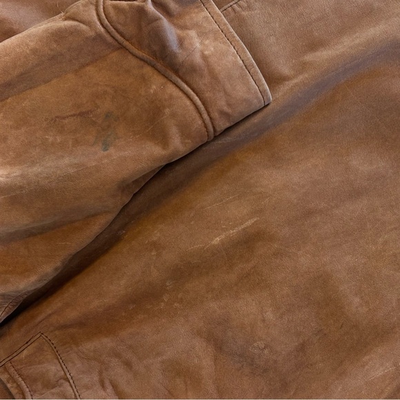 Split Ends 90s Brown Leather Duster Trench Coat size L - Picture 14 of 14